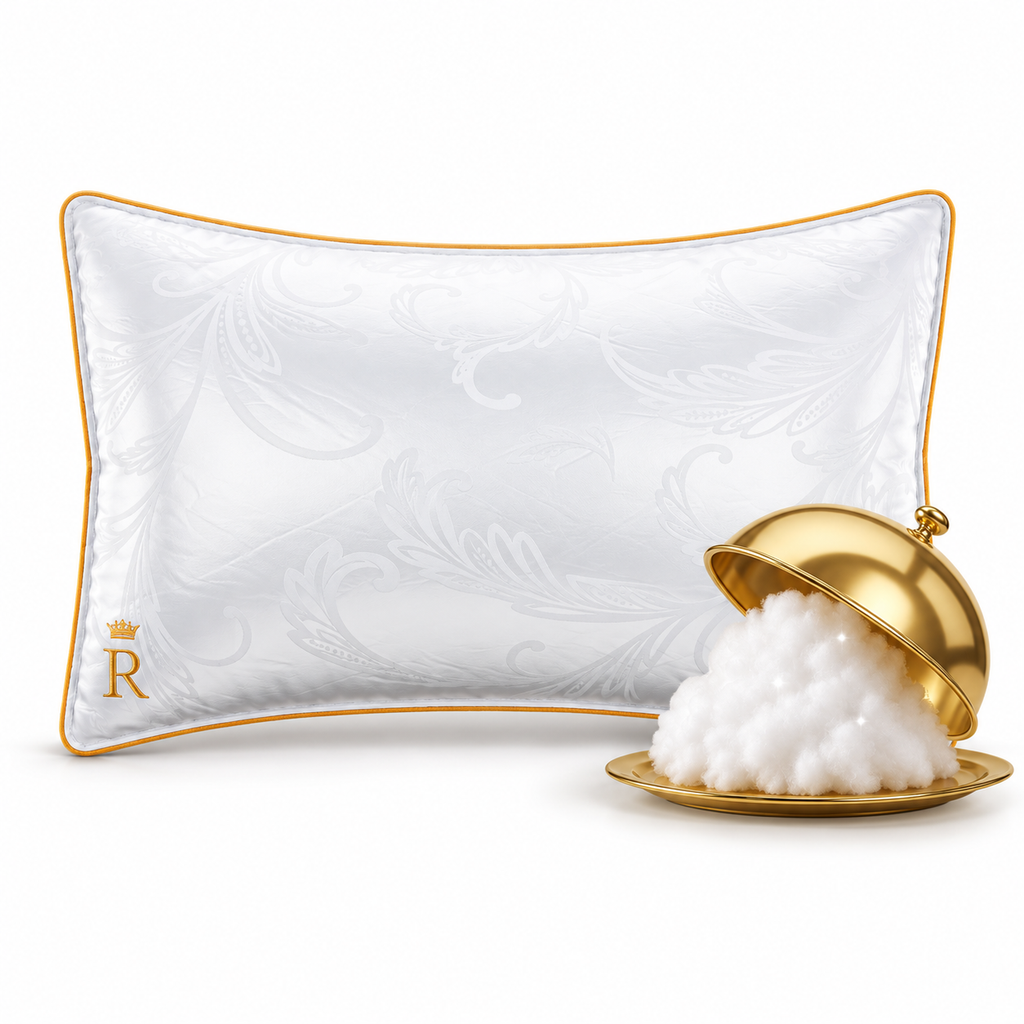 Royal Therapy 2-Pack Professional Hotel Pillows - 100% Cotton, Premium Plush Gel Microfiber, Down Alternative